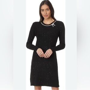 Lilly Pulitzer Morgen Sequin Sweater Dress XL Black Holiday Glam Classic Minimal